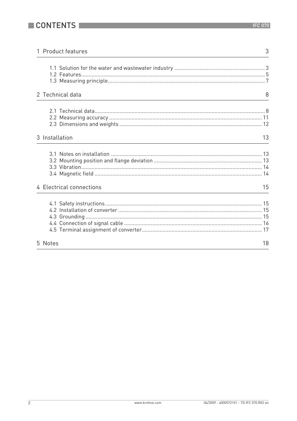 KROHNE IFC 070 Converter EN User Manual | Page 2 / 20