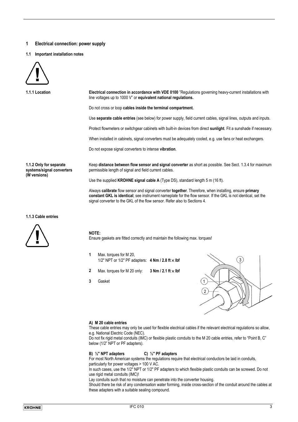 KROHNE IFC 010 Converter Short EN User Manual | Page 3 / 19