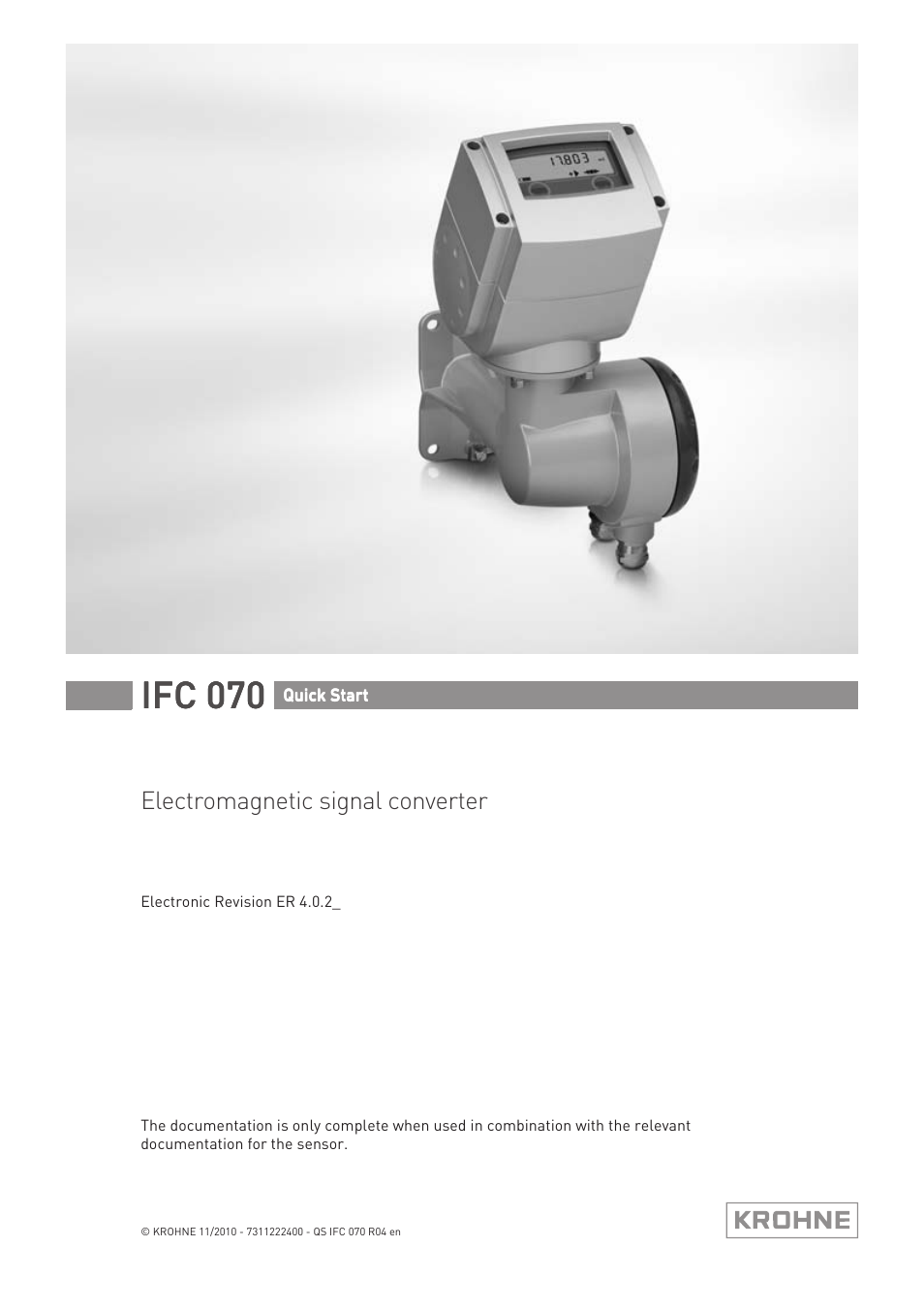 KROHNE IFC 070 Converter Quickstart EN User Manual | 12 pages
