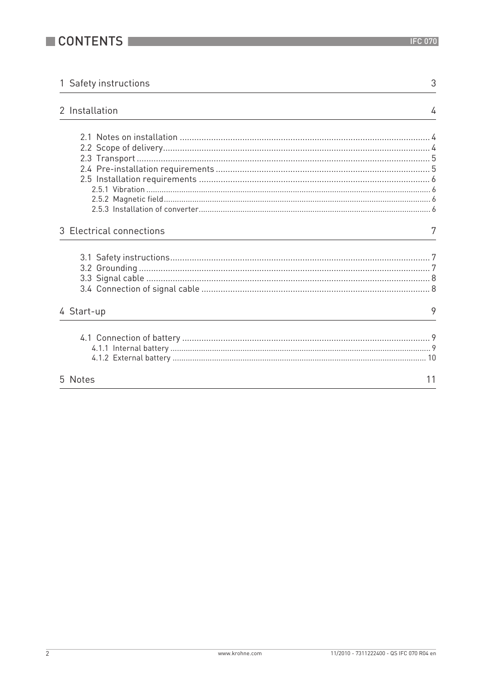 KROHNE IFC 070 Converter Quickstart EN User Manual | Page 2 / 12