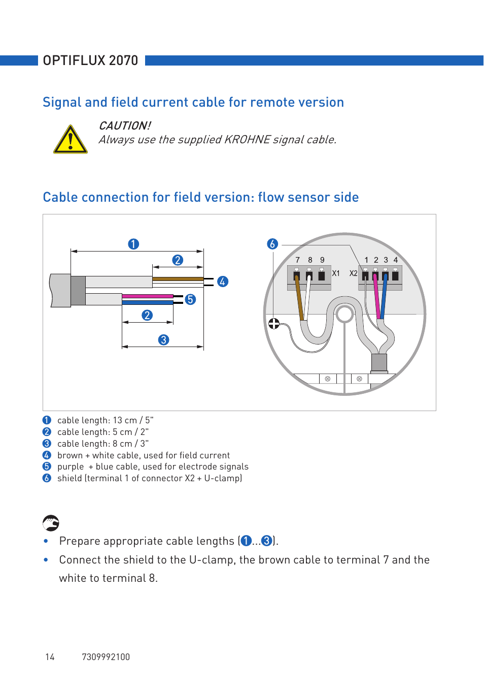 Optiflux 2070 | KROHNE OPTIFLUX 2070 Quickstart EN User Manual | Page 14 / 20