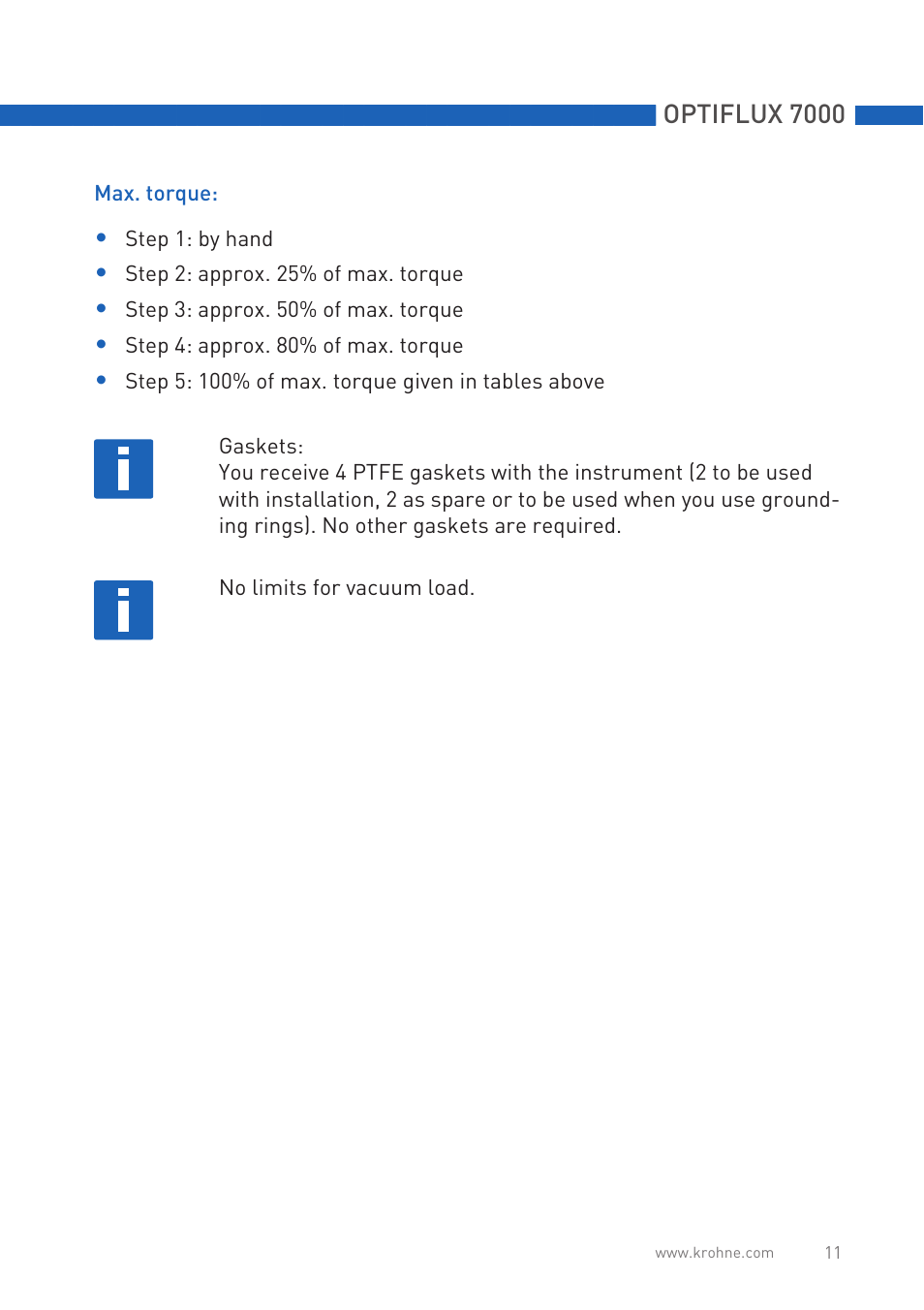 Optiflux 7000 | KROHNE OPTIFLUX 7000 Quickstart EN User Manual | Page 11 / 12