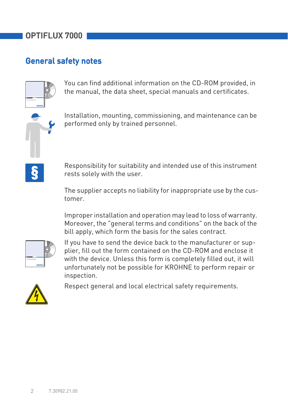 Optiflux 7000 | KROHNE OPTIFLUX 7000 Quickstart EN User Manual | Page 2 / 12