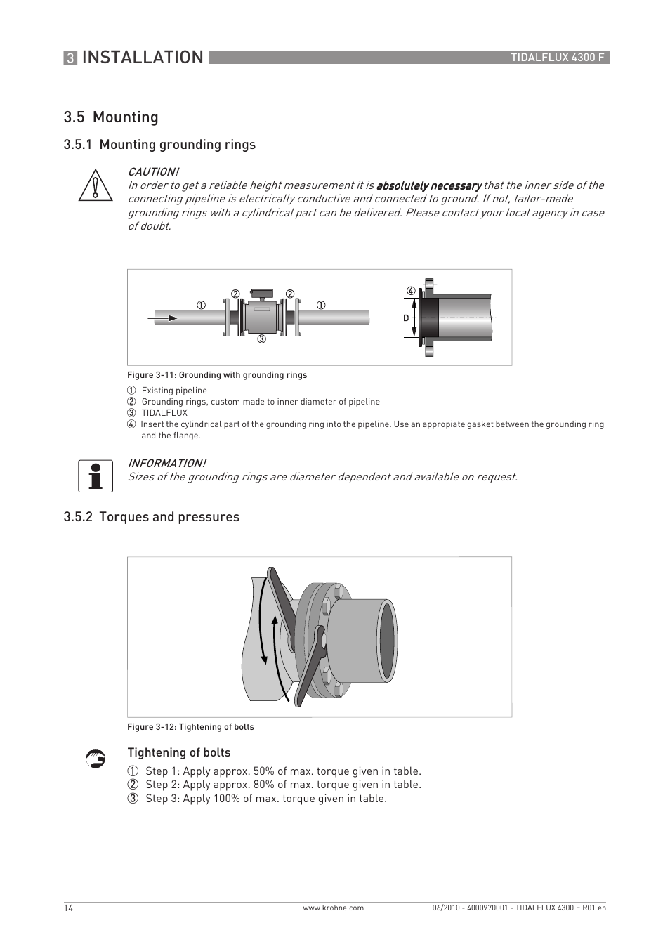 Installation, 5 mounting | KROHNE TIDALFLUX 4300 F EN User Manual | Page 14 / 40