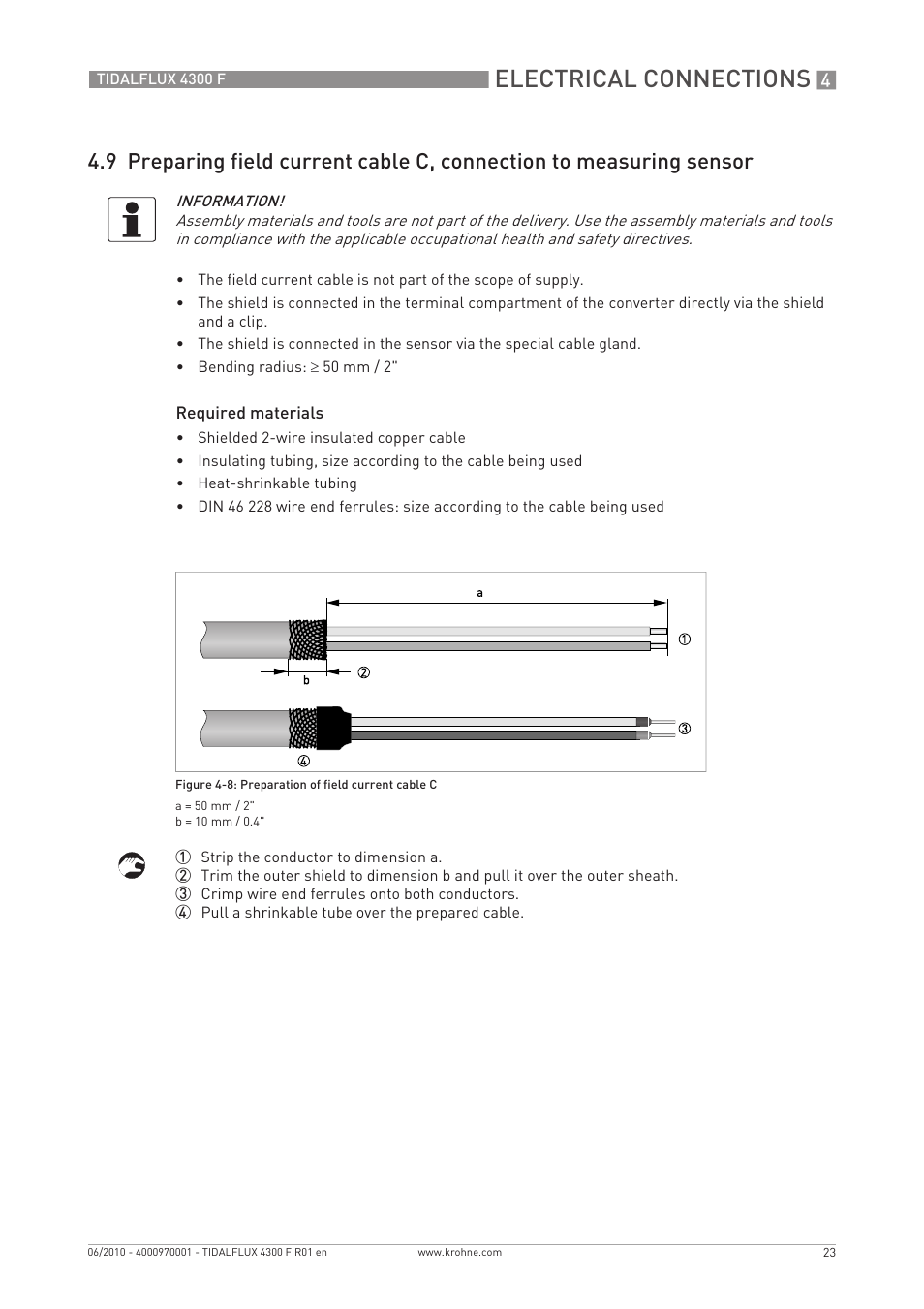 Electrical connections | KROHNE TIDALFLUX 4300 F EN User Manual | Page 23 / 40