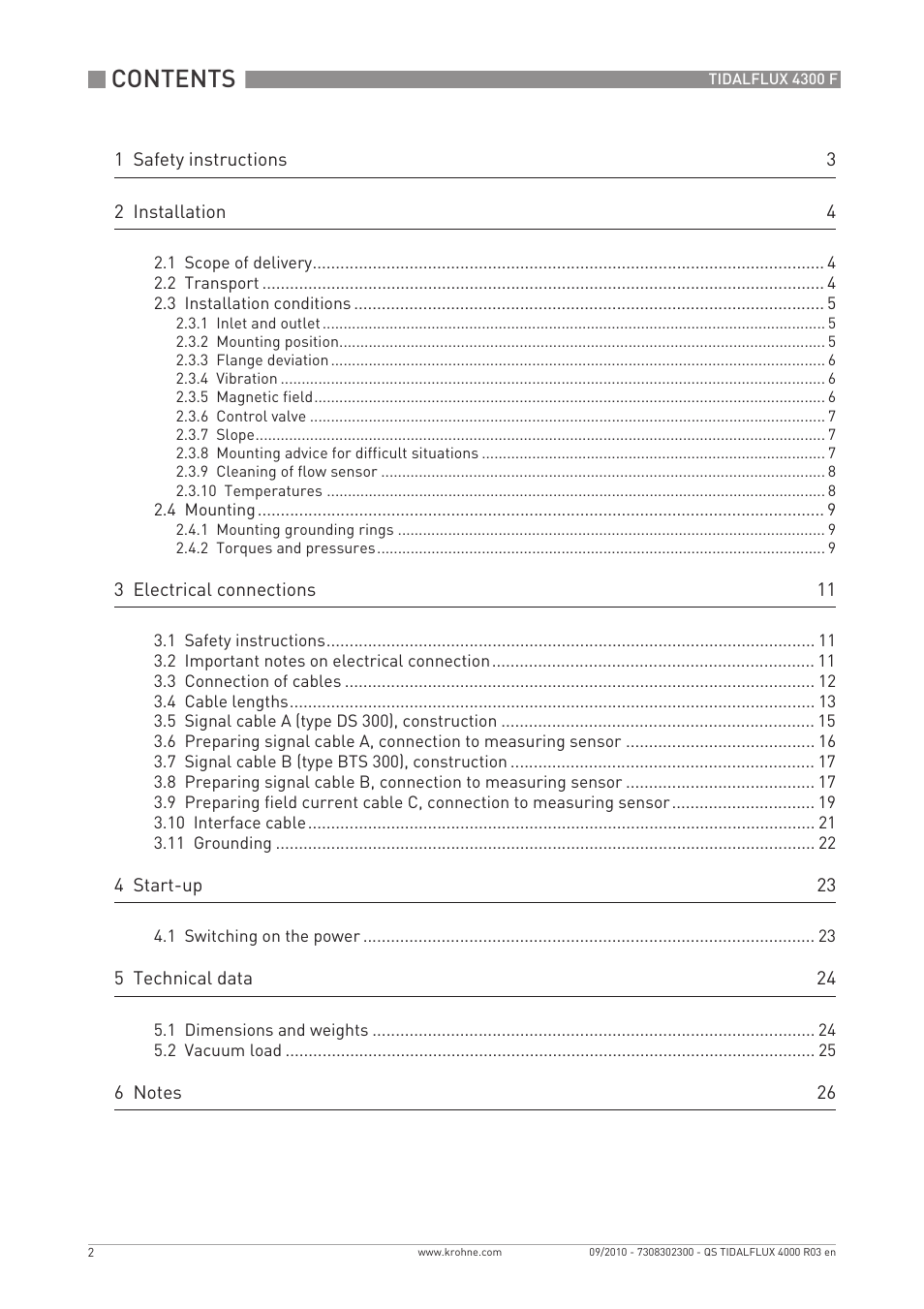 KROHNE TIDALFLUX 4300 F Quickstart EN User Manual | Page 2 / 28