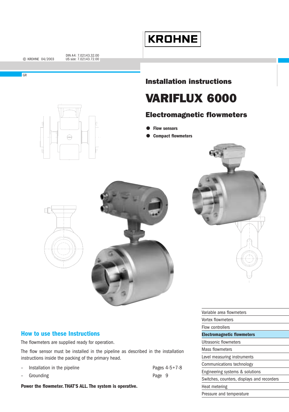 KROHNE VARIFLUX 6000 EN User Manual | 15 pages