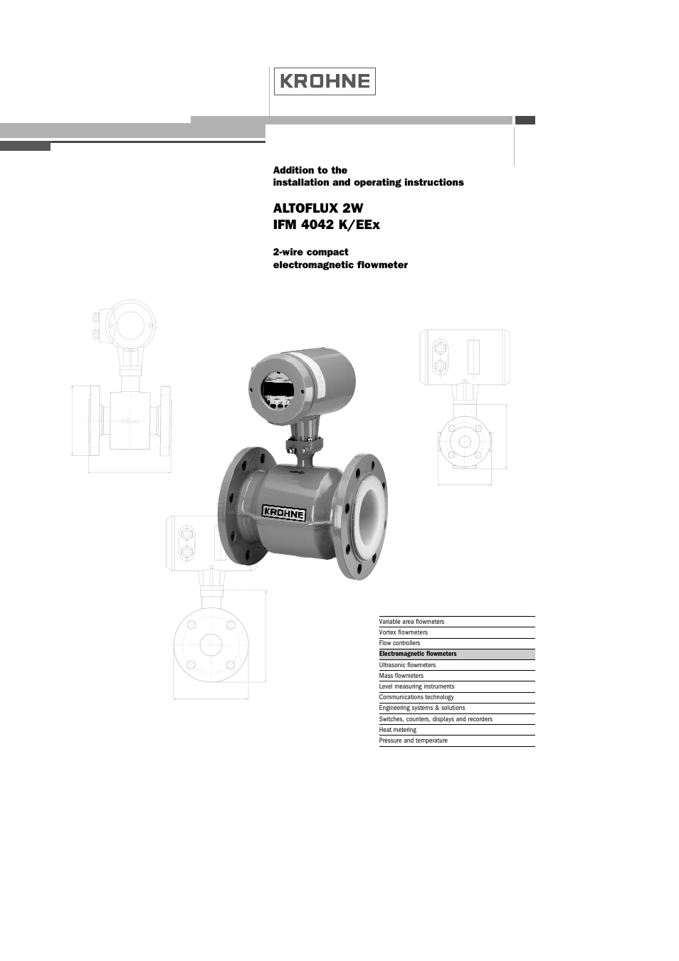 KROHNE ALTOFLUX 2W IFM 4042K EEx-ATEX EN User Manual | 22 pages