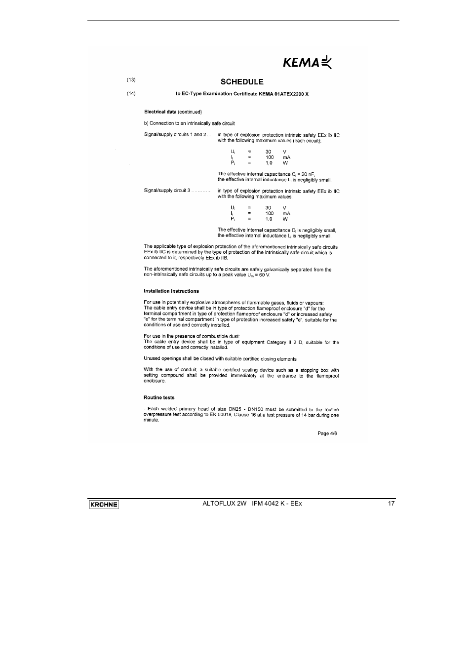 KROHNE ALTOFLUX 2W IFM 4042K EEx-ATEX EN User Manual | Page 17 / 22