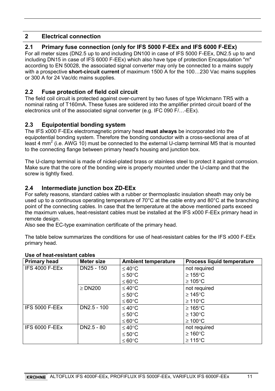 KROHNE VARIFLUX IFS 6000 F-EEx EN User Manual | Page 11 / 30