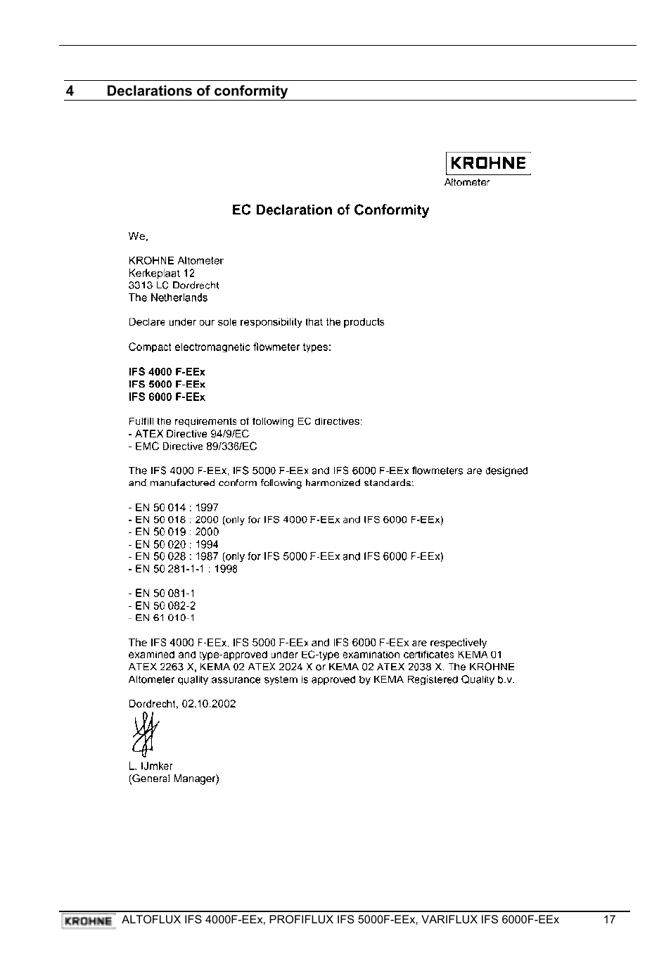 KROHNE VARIFLUX IFS 6000 F-EEx EN User Manual | Page 17 / 30