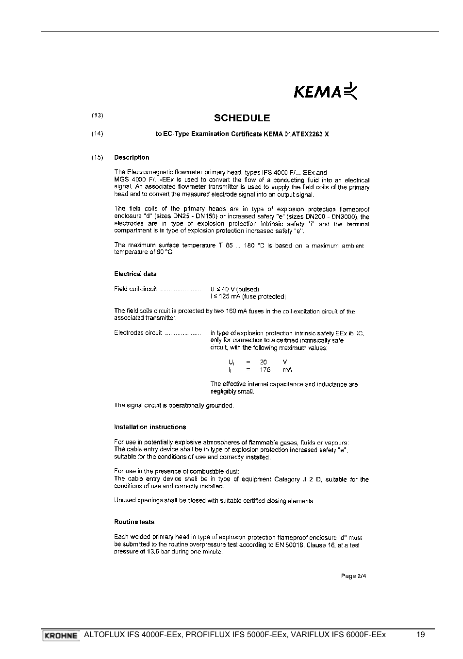 KROHNE VARIFLUX IFS 6000 F-EEx EN User Manual | Page 19 / 30