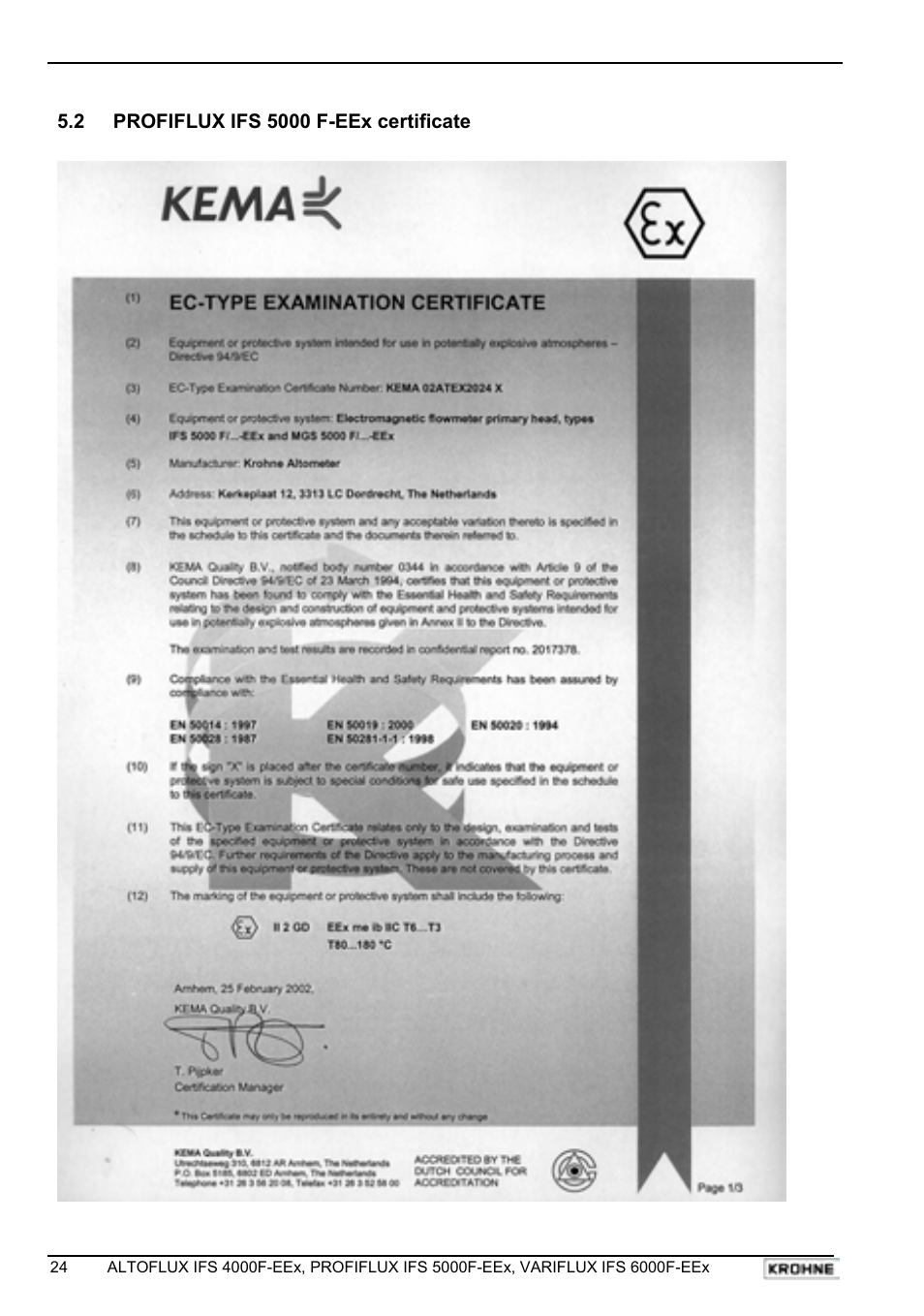 KROHNE VARIFLUX IFS 6000 F-EEx EN User Manual | Page 24 / 30