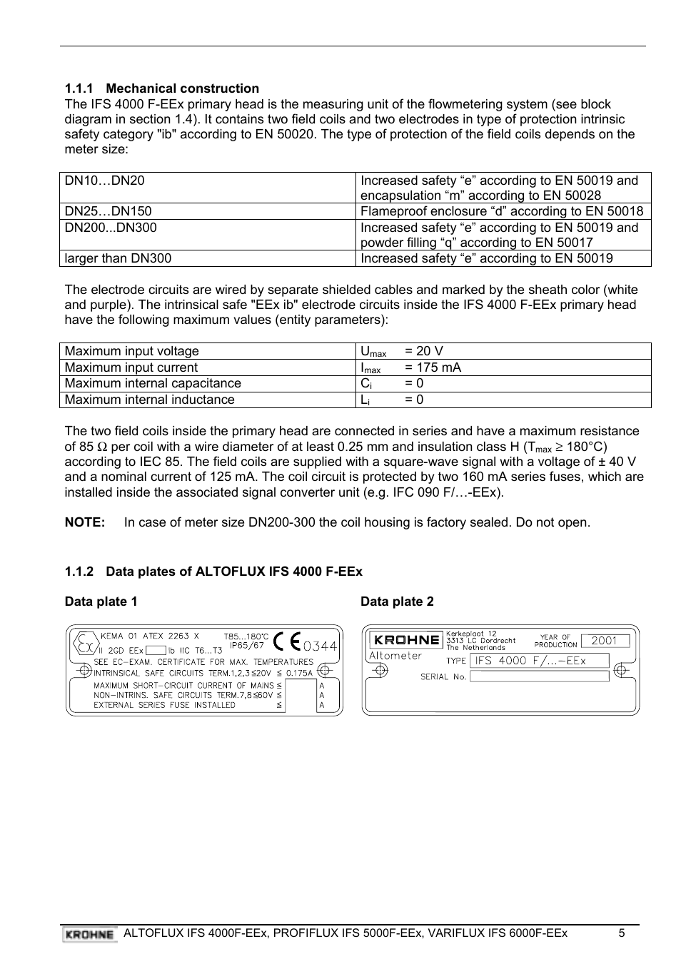 KROHNE VARIFLUX IFS 6000 F-EEx EN User Manual | Page 5 / 30