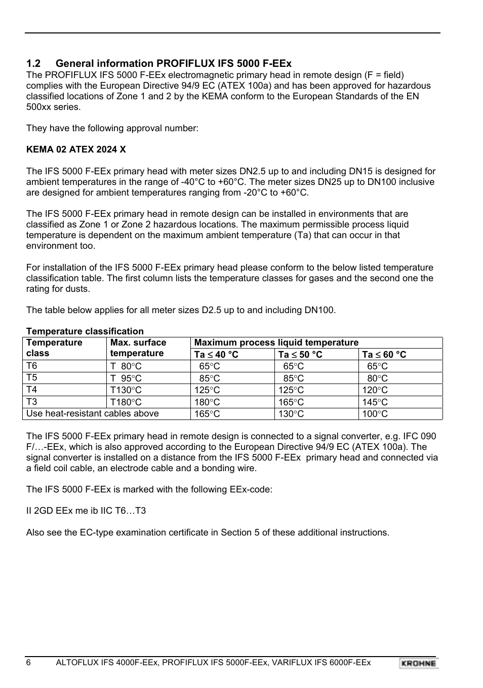 KROHNE VARIFLUX IFS 6000 F-EEx EN User Manual | Page 6 / 30