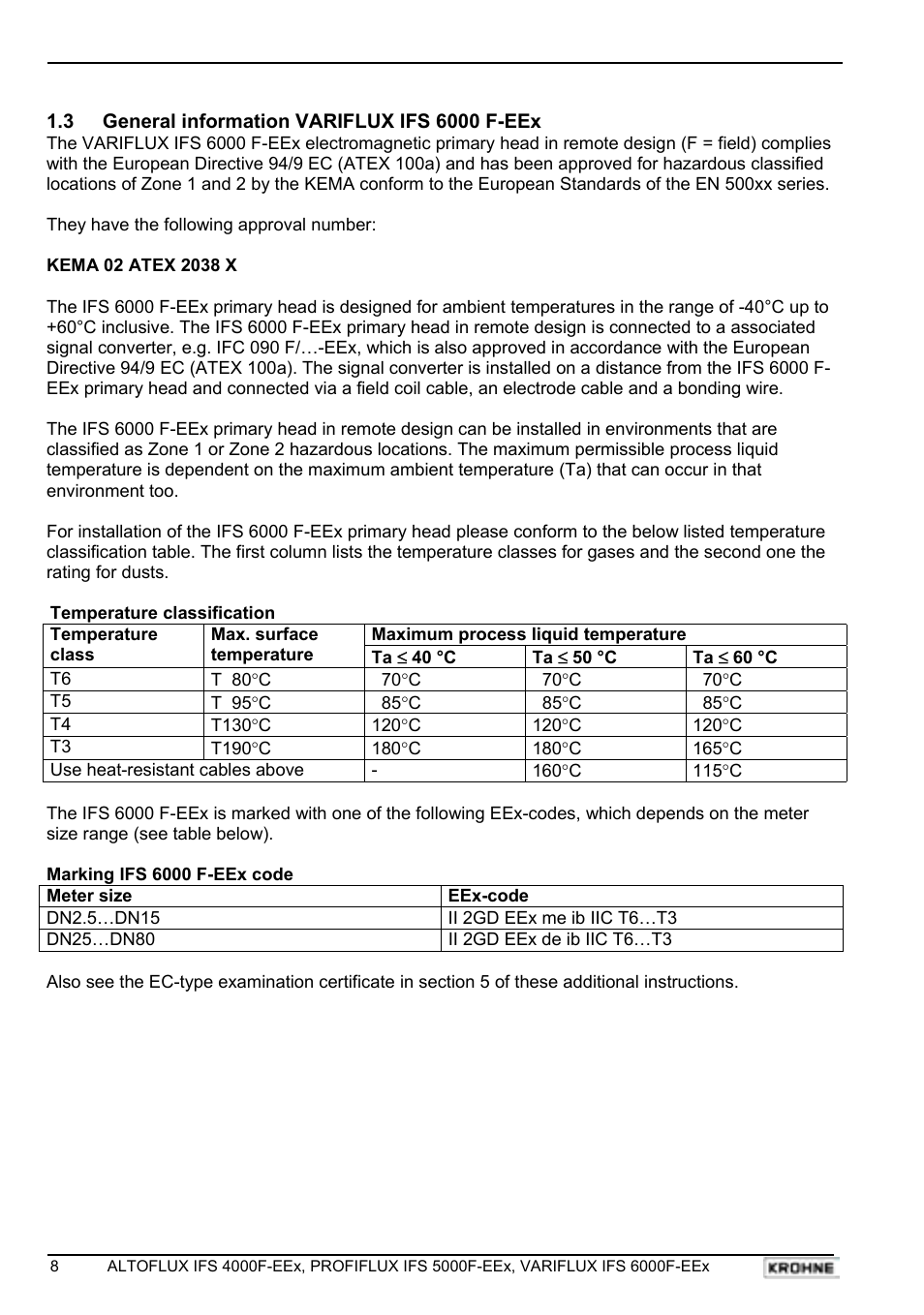 KROHNE VARIFLUX IFS 6000 F-EEx EN User Manual | Page 8 / 30