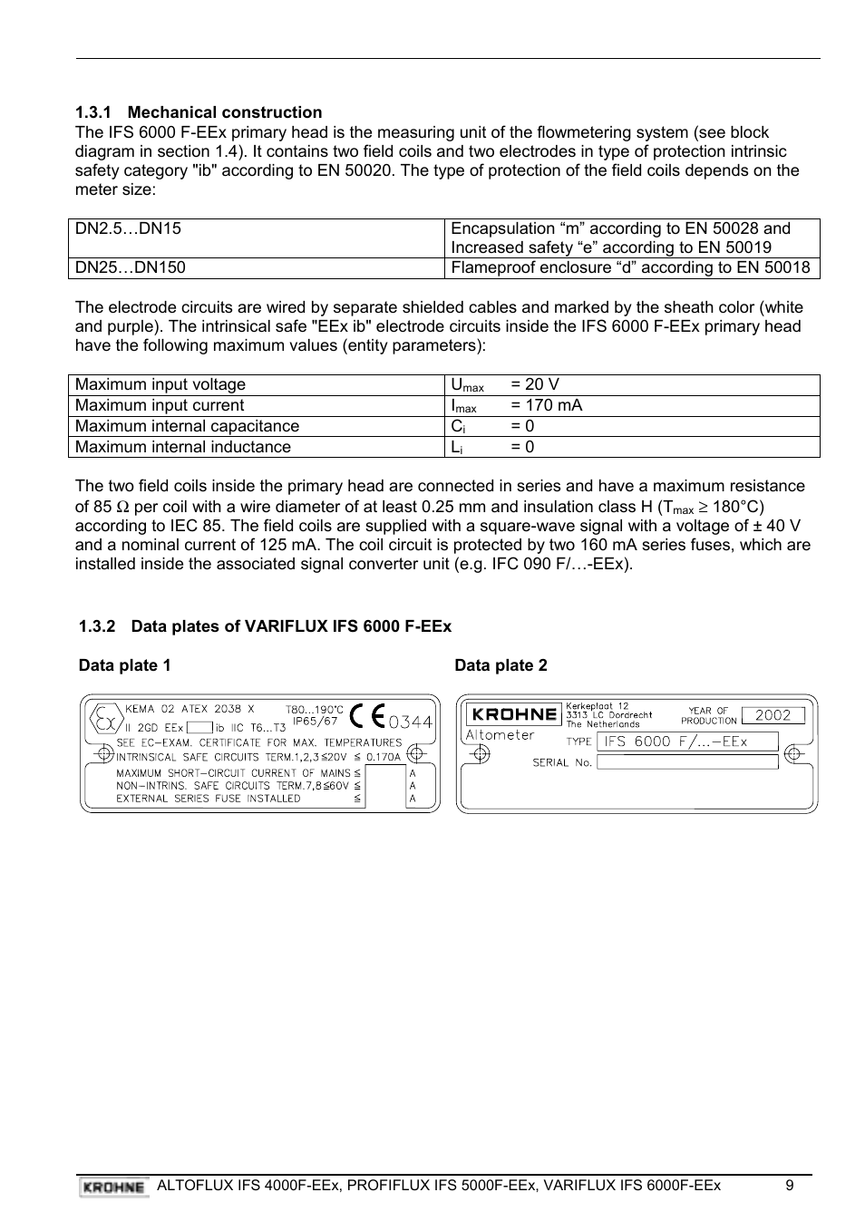 KROHNE VARIFLUX IFS 6000 F-EEx EN User Manual | Page 9 / 30