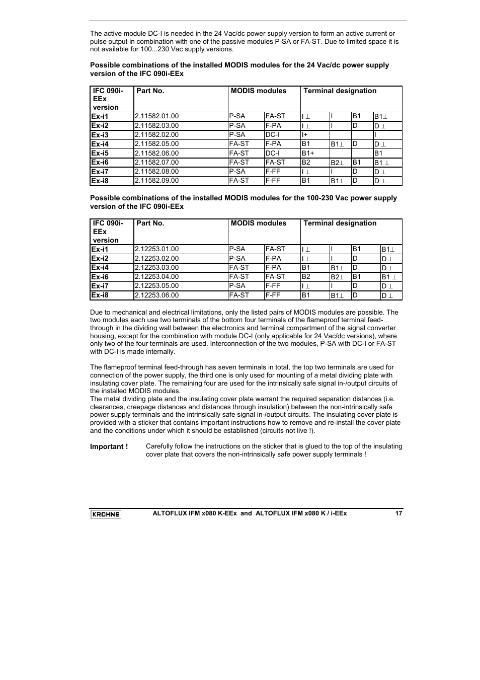 KROHNE VARIFLUX IFM 6080 K-EEx-i-EEx EN User Manual | Page 17 / 52