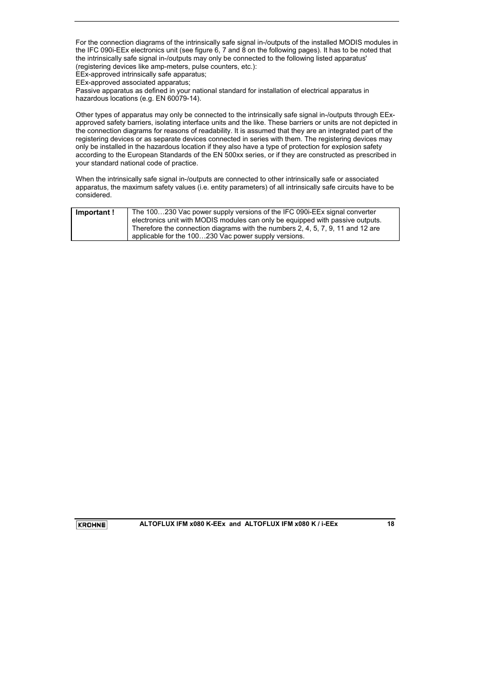 KROHNE VARIFLUX IFM 6080 K-EEx-i-EEx EN User Manual | Page 18 / 52