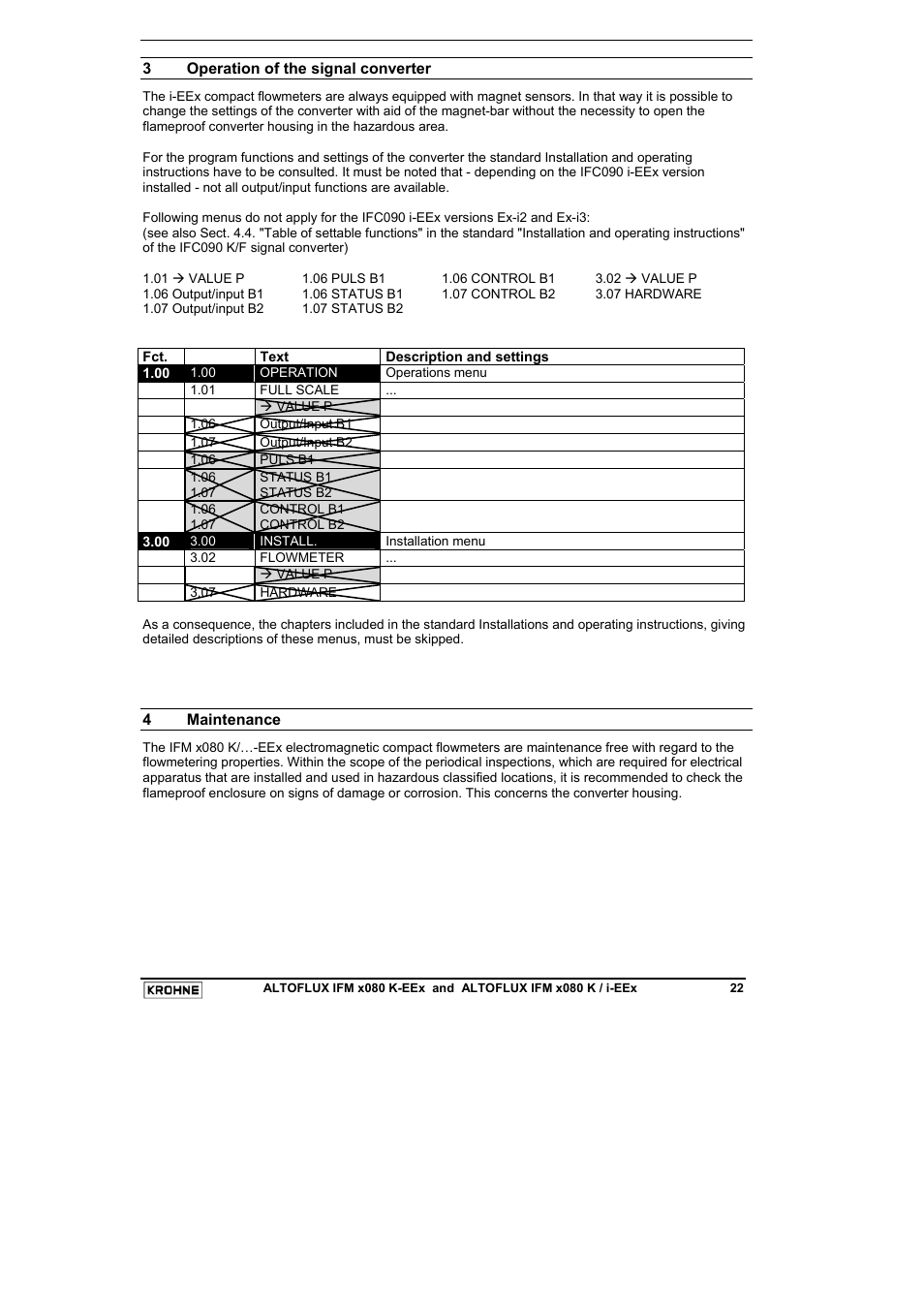 KROHNE VARIFLUX IFM 6080 K-EEx-i-EEx EN User Manual | Page 22 / 52
