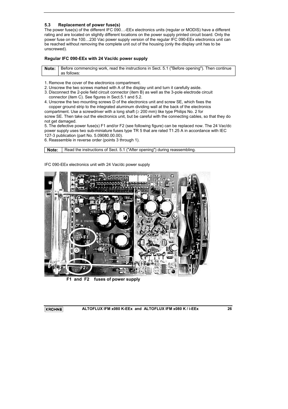 KROHNE VARIFLUX IFM 6080 K-EEx-i-EEx EN User Manual | Page 26 / 52