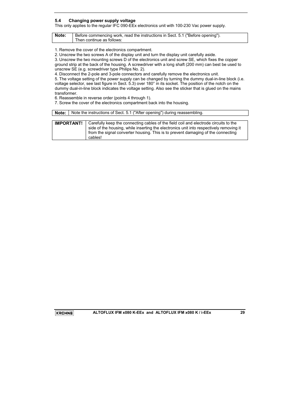 KROHNE VARIFLUX IFM 6080 K-EEx-i-EEx EN User Manual | Page 29 / 52