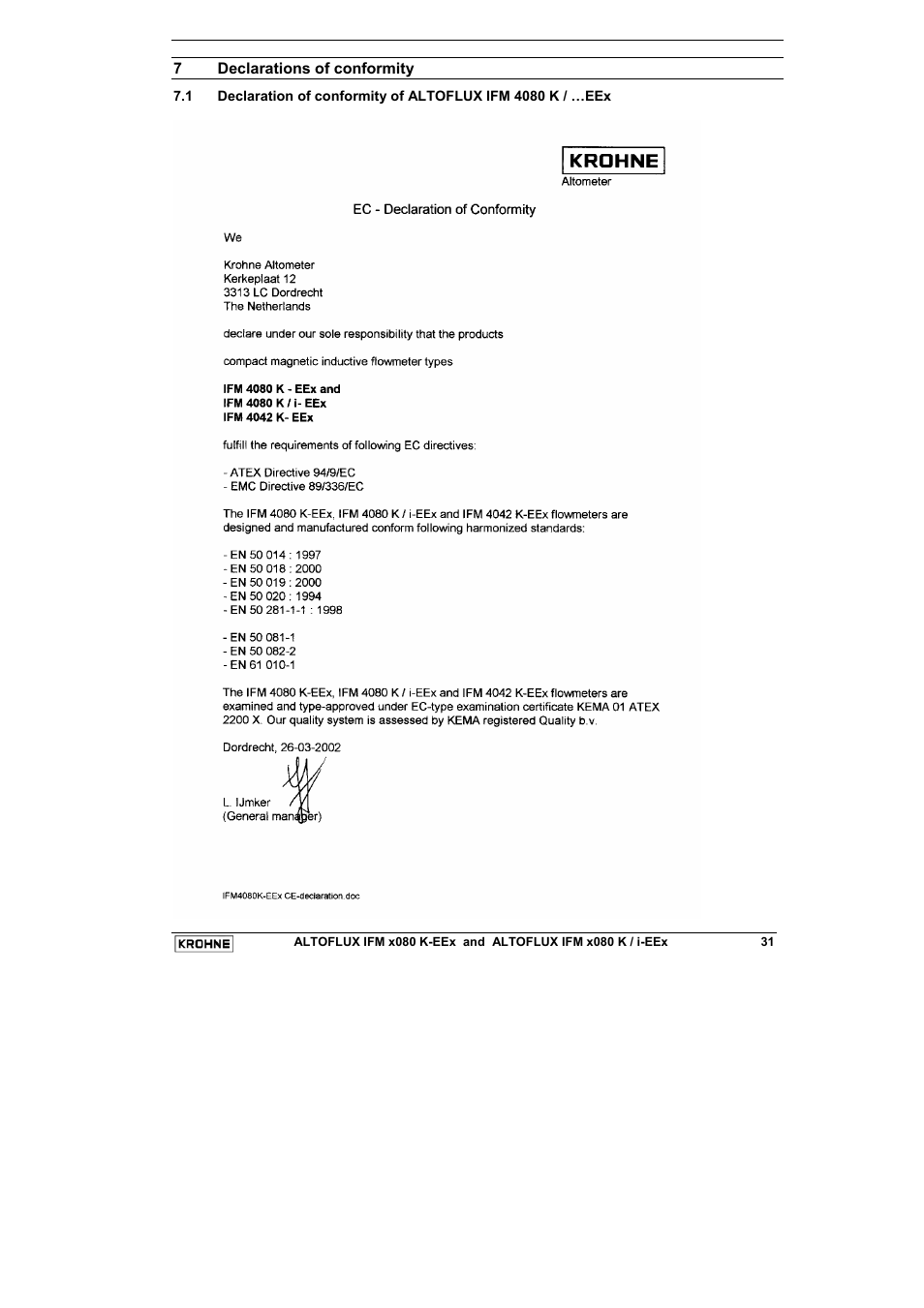 KROHNE VARIFLUX IFM 6080 K-EEx-i-EEx EN User Manual | Page 31 / 52