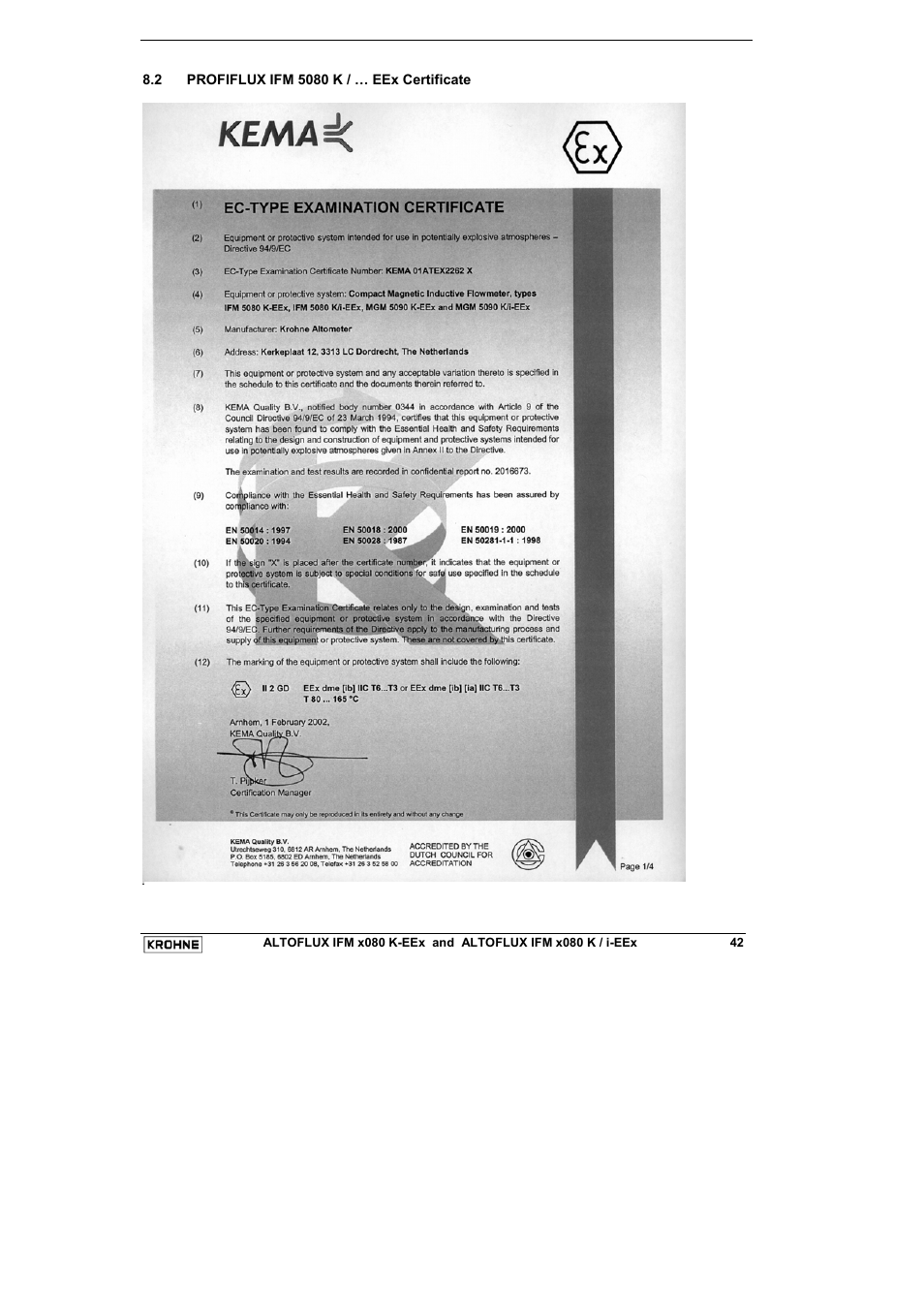 KROHNE VARIFLUX IFM 6080 K-EEx-i-EEx EN User Manual | Page 42 / 52