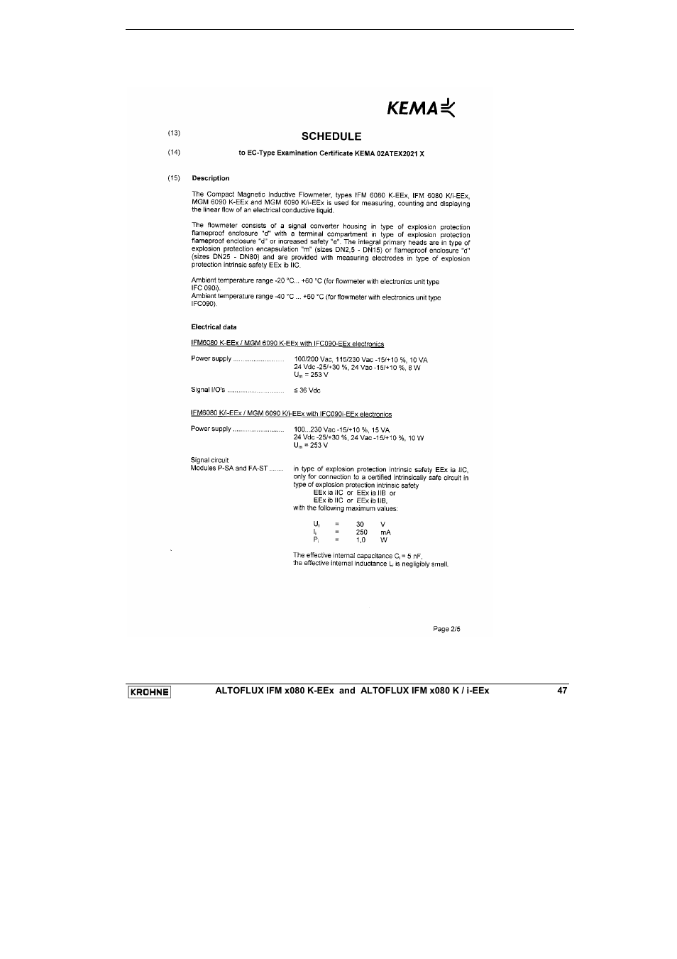 KROHNE VARIFLUX IFM 6080 K-EEx-i-EEx EN User Manual | Page 47 / 52