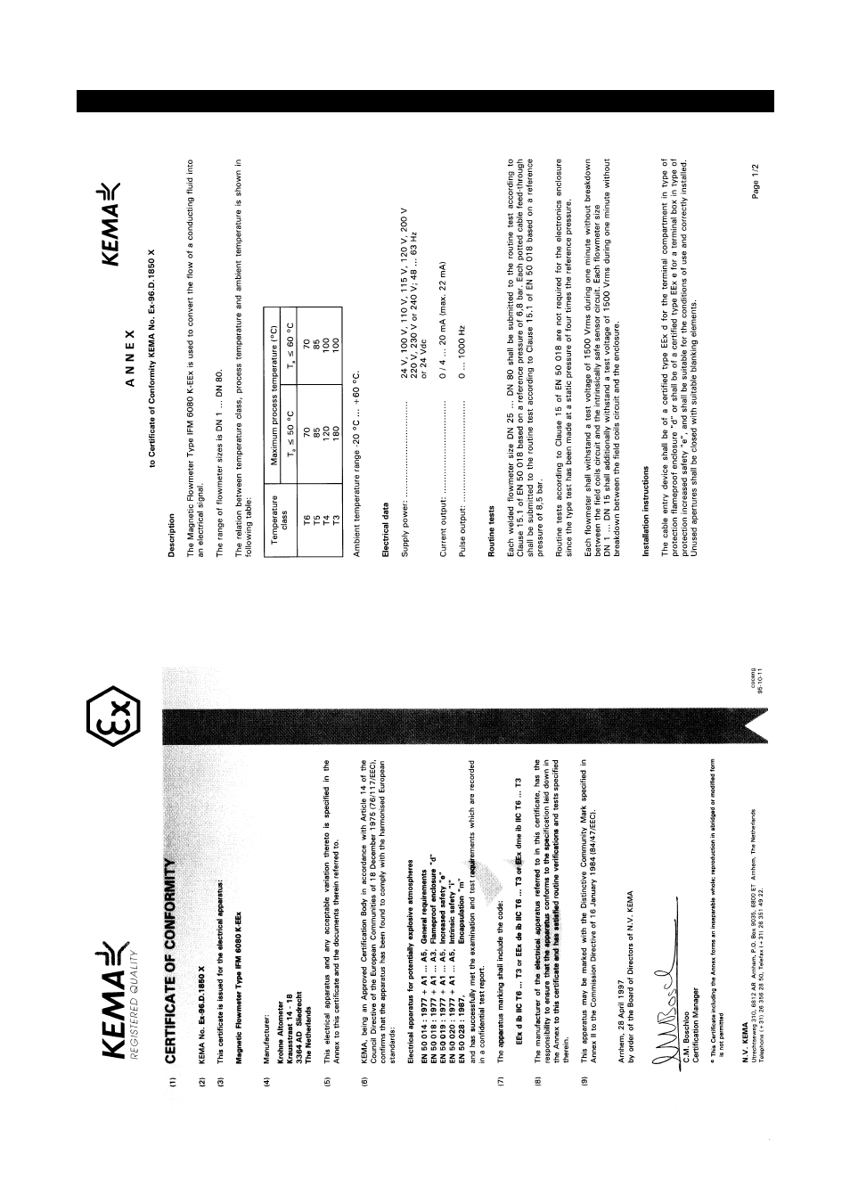 KROHNE ALTOFLUX IFM 6080 K EEx EN User Manual | Page 11 / 13