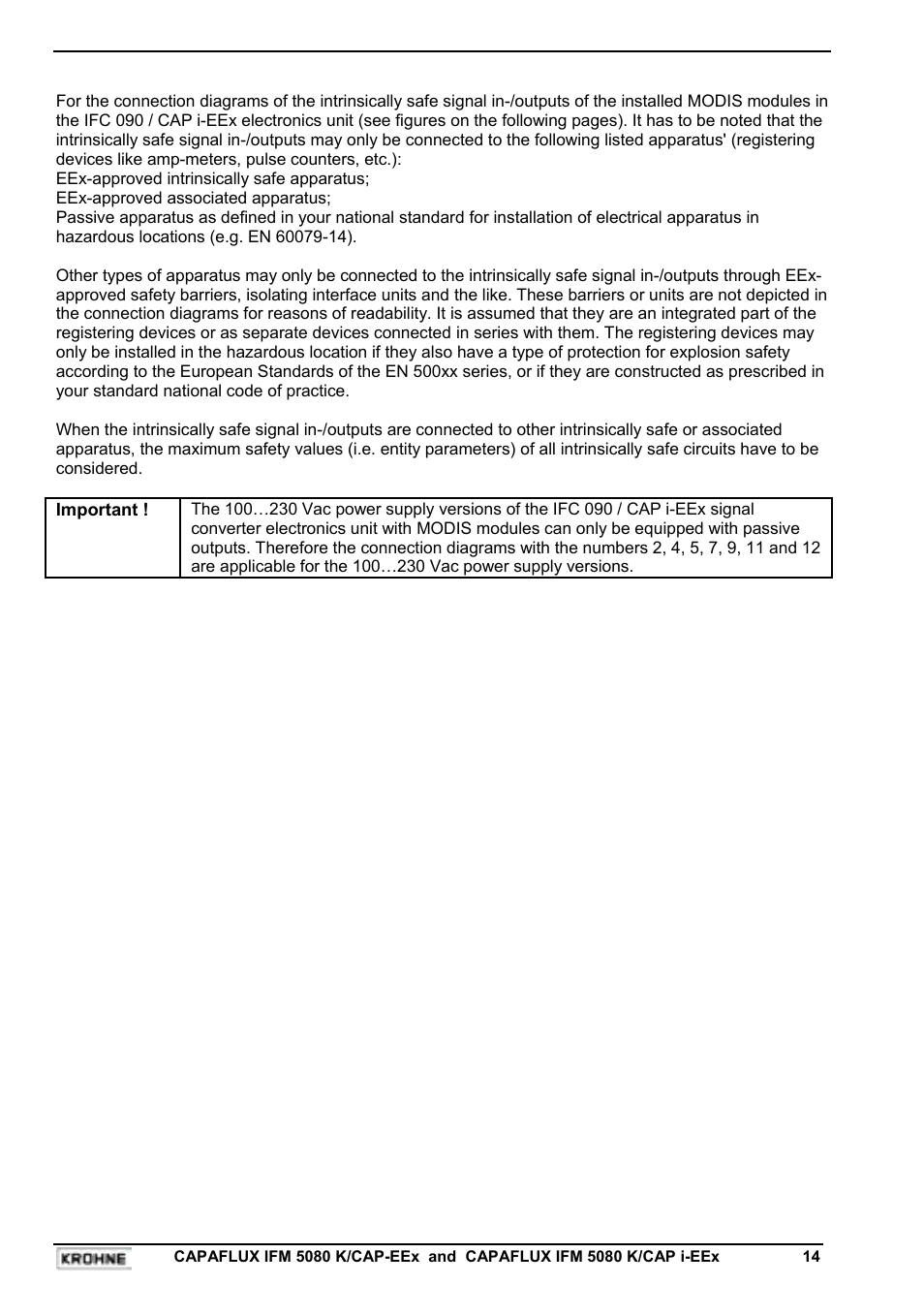 KROHNE CAPAFLUX EEx-ATEX EN User Manual | Page 14 / 30