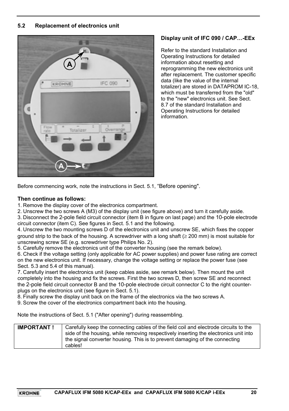 KROHNE CAPAFLUX EEx-ATEX EN User Manual | Page 20 / 30