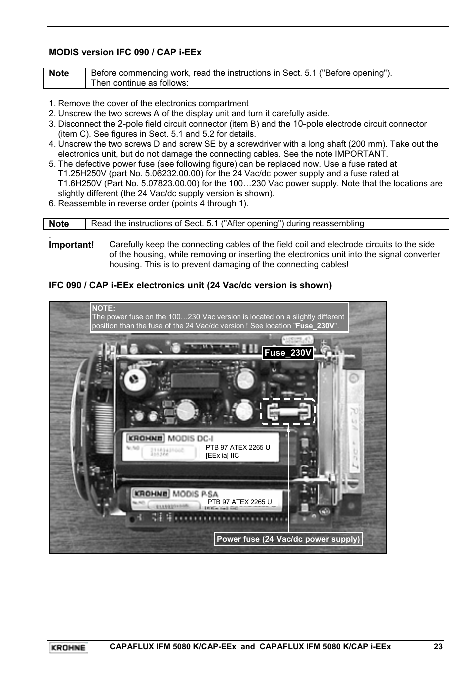 KROHNE CAPAFLUX EEx-ATEX EN User Manual | Page 23 / 30