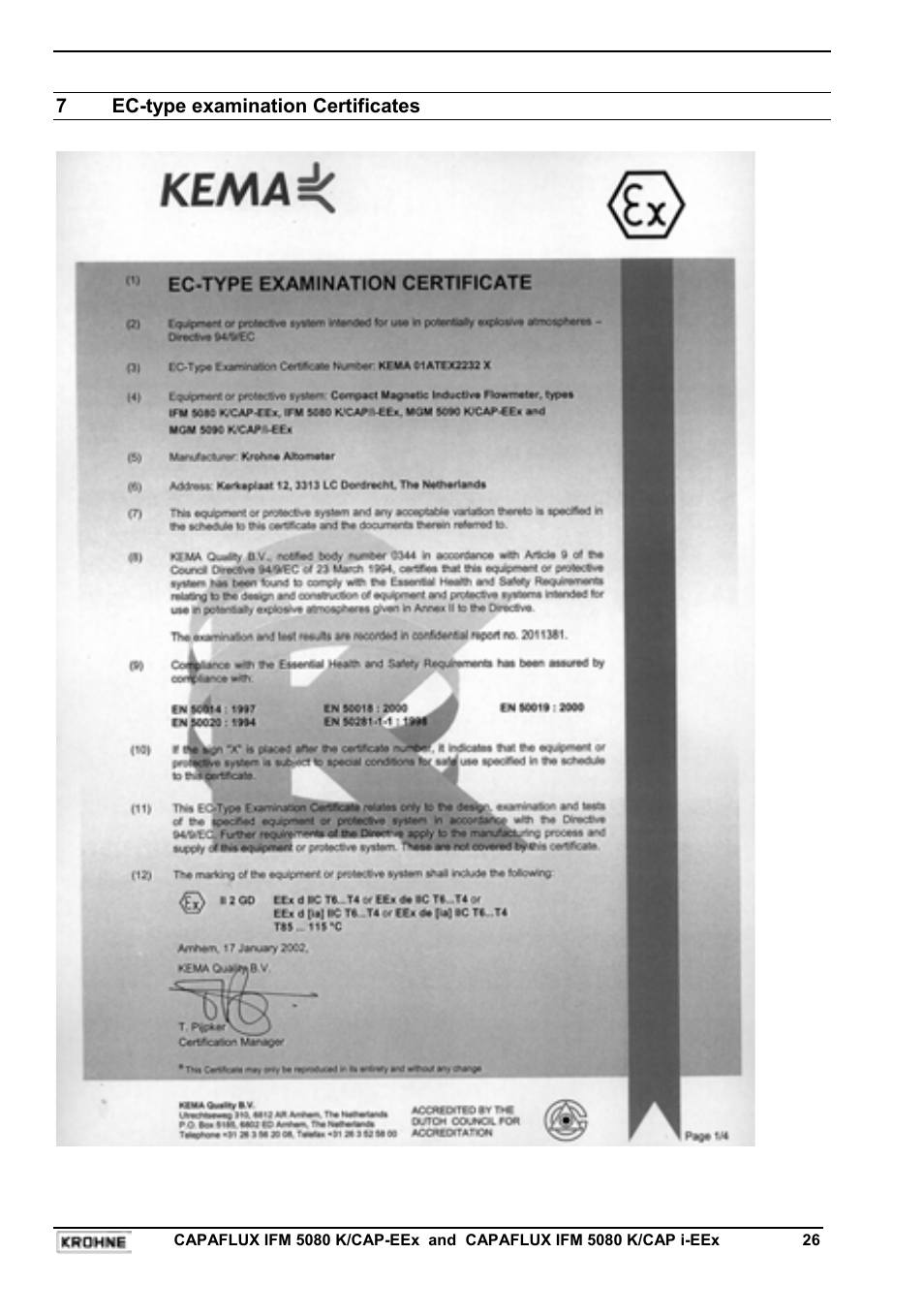 KROHNE CAPAFLUX EEx-ATEX EN User Manual | Page 26 / 30