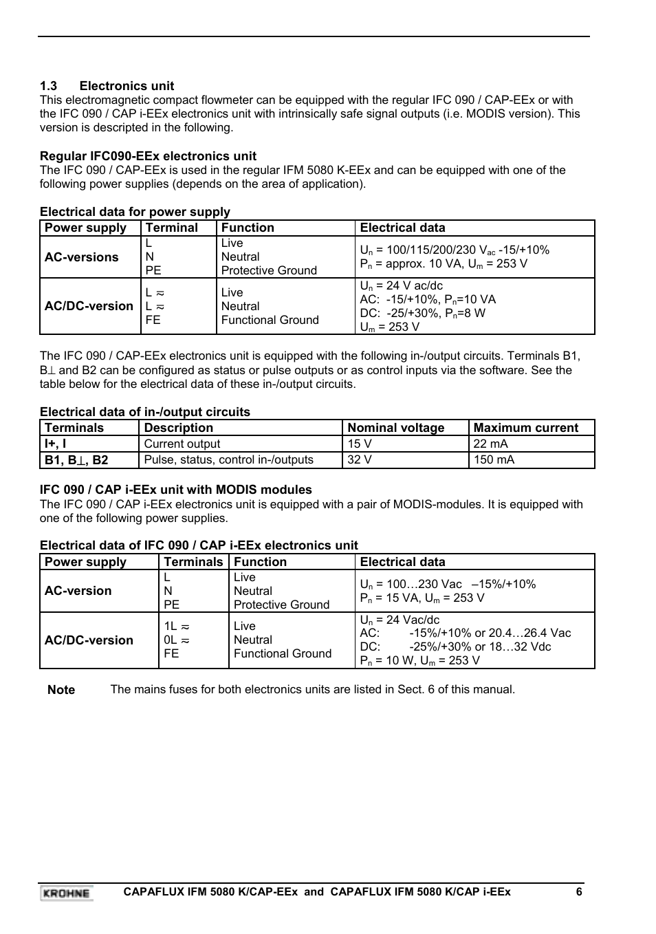 KROHNE CAPAFLUX EEx-ATEX EN User Manual | Page 6 / 30