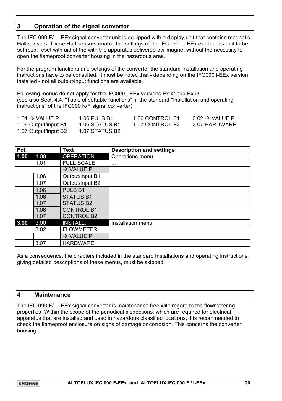 KROHNE IFC 090F Converter EEx-ATEX EN User Manual | Page 20 / 36