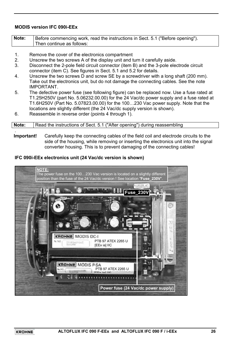 KROHNE IFC 090F Converter EEx-ATEX EN User Manual | Page 26 / 36