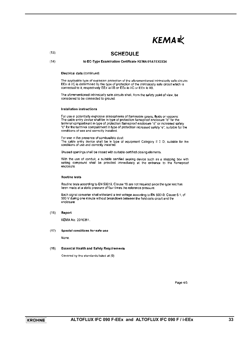 KROHNE IFC 090F Converter EEx-ATEX EN User Manual | Page 33 / 36