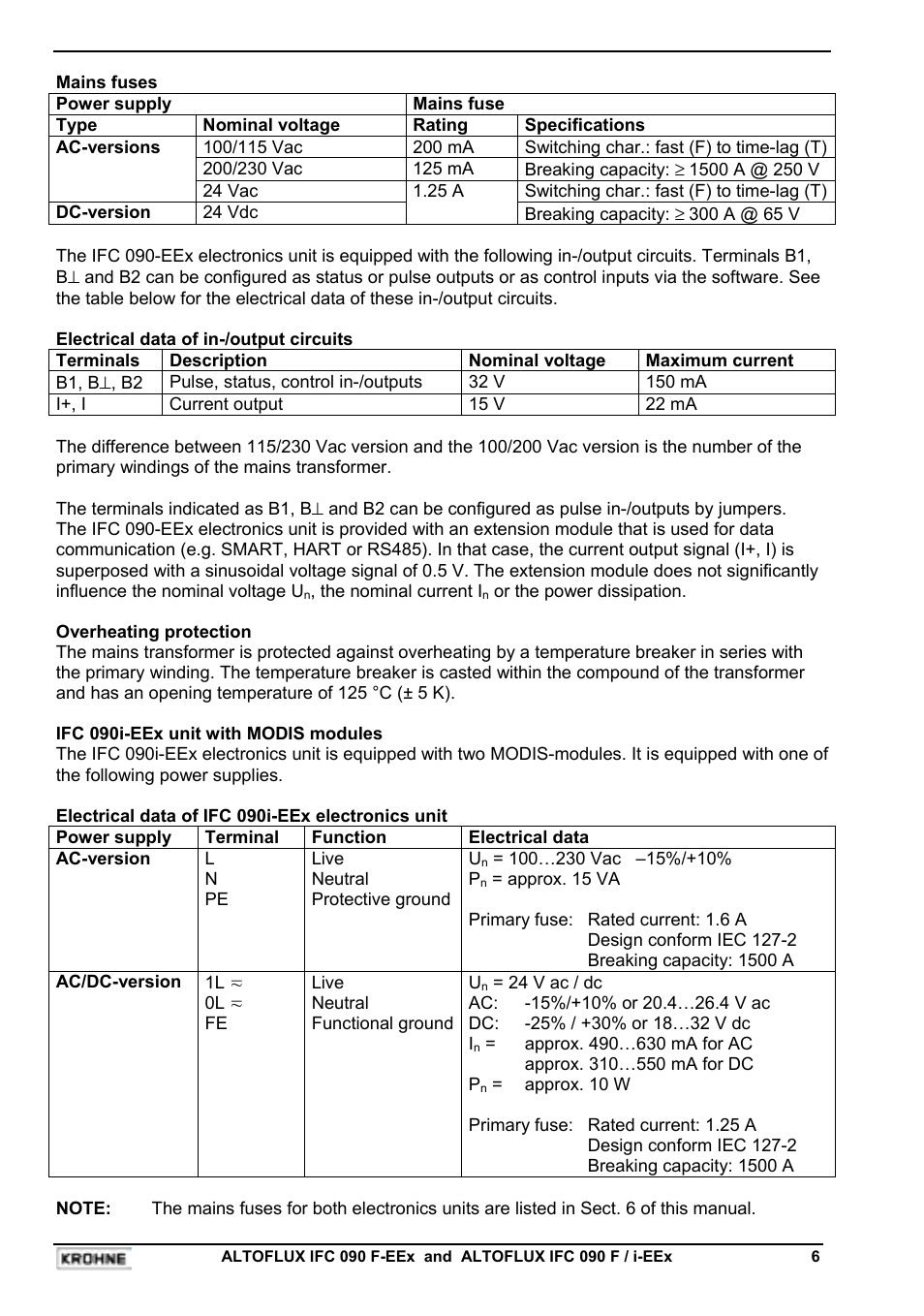 KROHNE IFC 090F Converter EEx-ATEX EN User Manual | Page 6 / 36