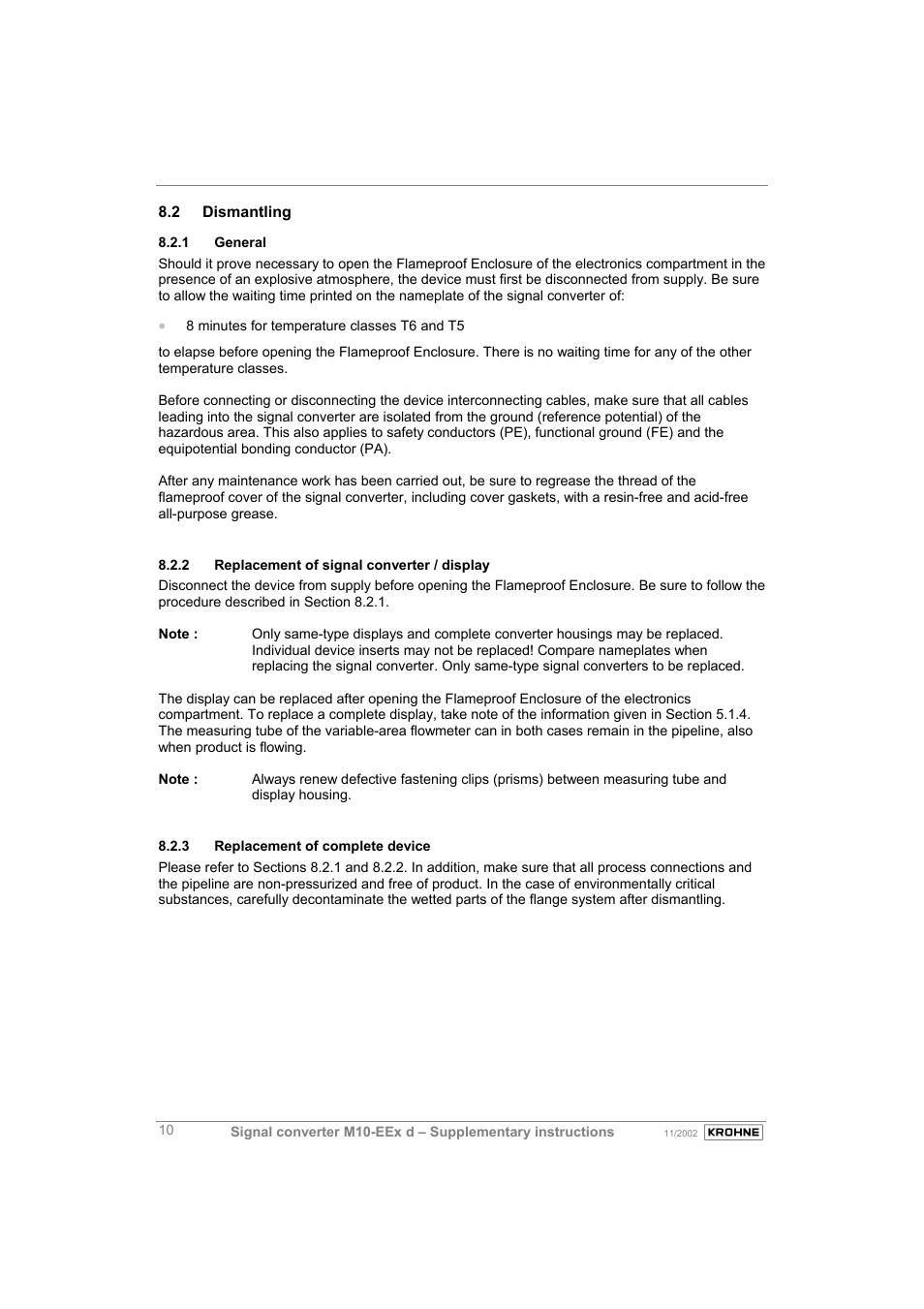 KROHNE M10 Converter H250-H 54 Ex II2G EN User Manual | Page 10 / 20