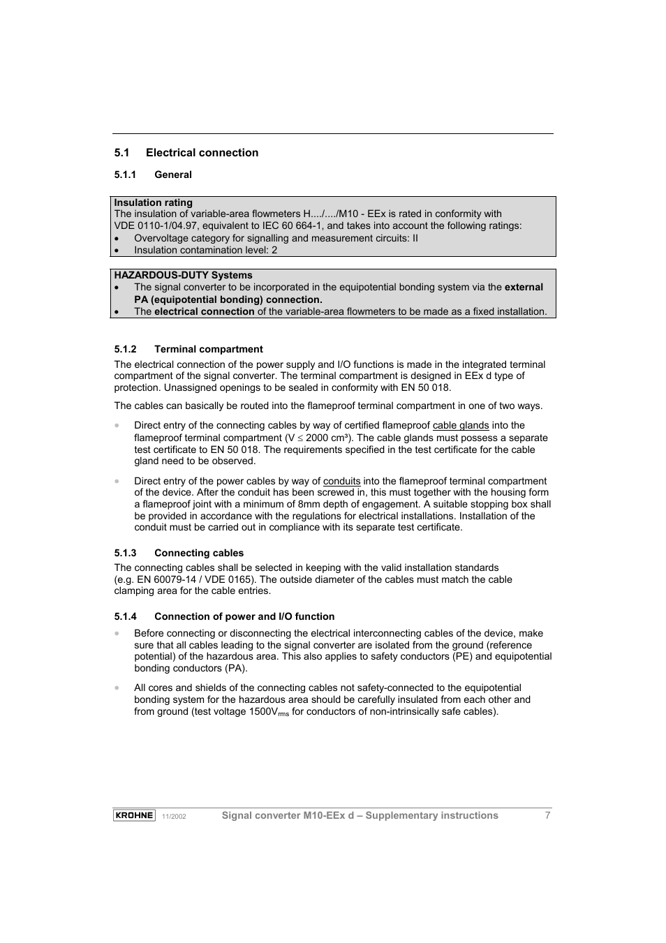 KROHNE M10 Converter H250-H 54 Ex II2G EN User Manual | Page 7 / 20
