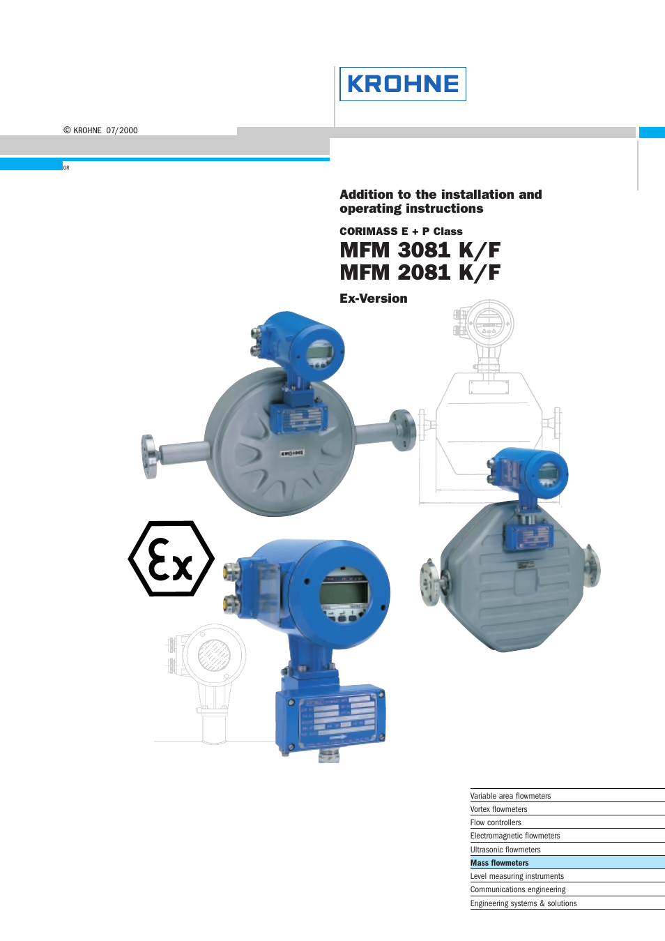 KROHNE CORIMASS E P MFM 2081 EEx EN User Manual | 10 pages