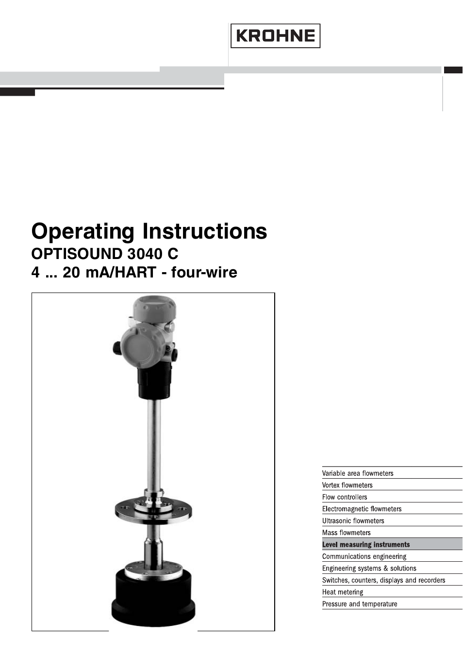 KROHNE OPTISOUND 3040 C 4wire EN User Manual | 52 pages