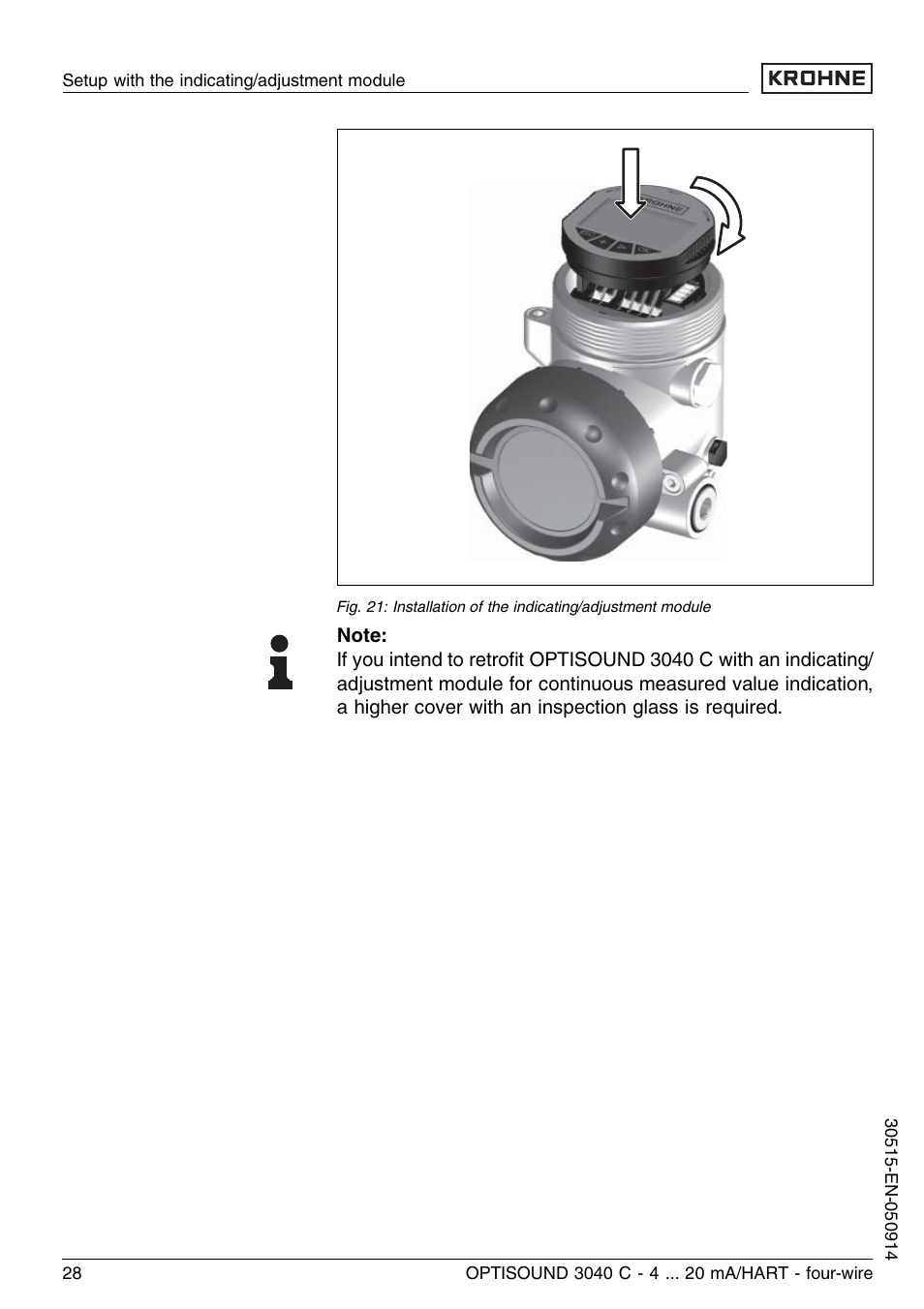 3 adjustment system | KROHNE OPTISOUND 3040 C 4wire EN User Manual | Page 28 / 52