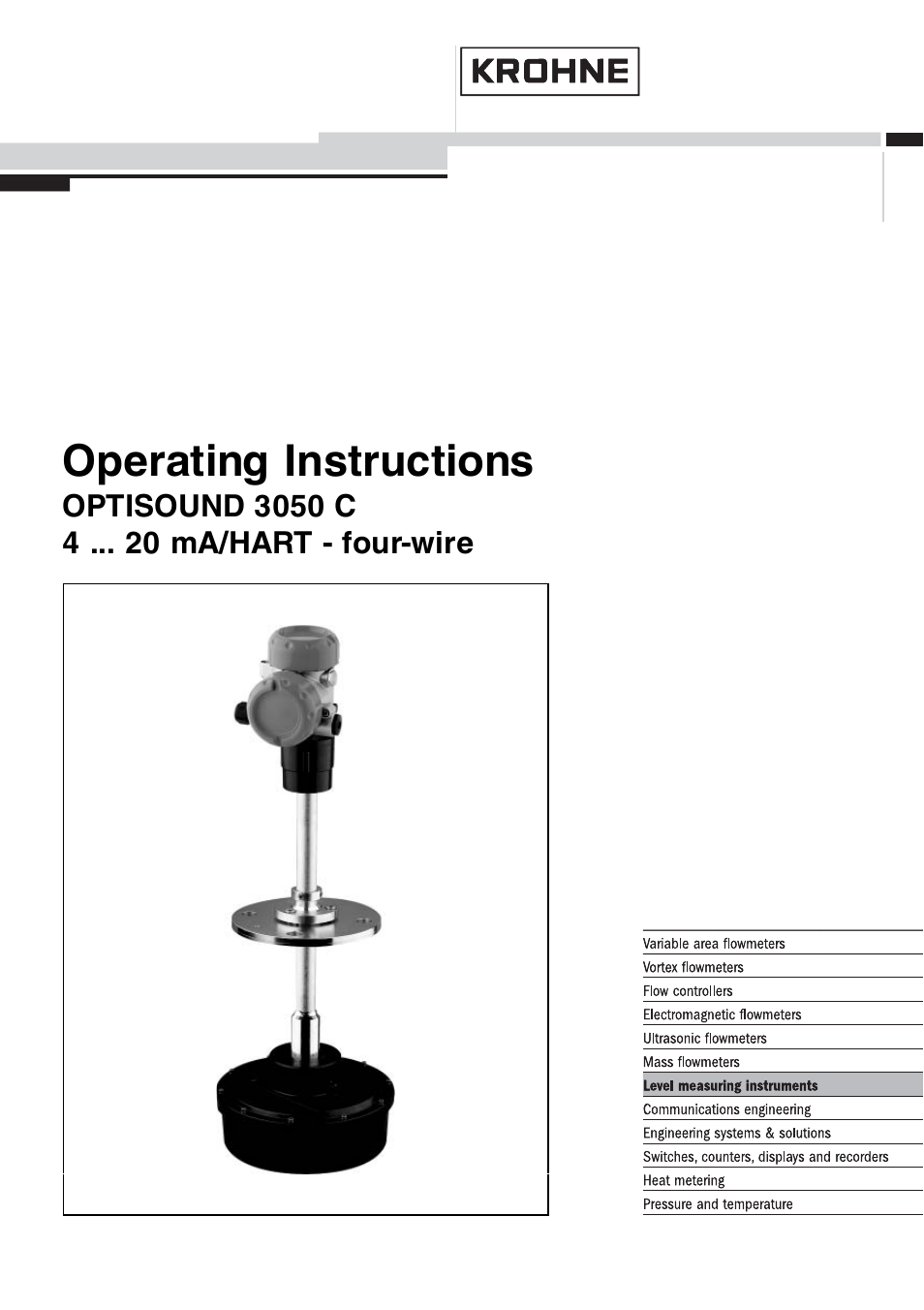 KROHNE OPTISOUND 3050C 4wire EN User Manual | 52 pages