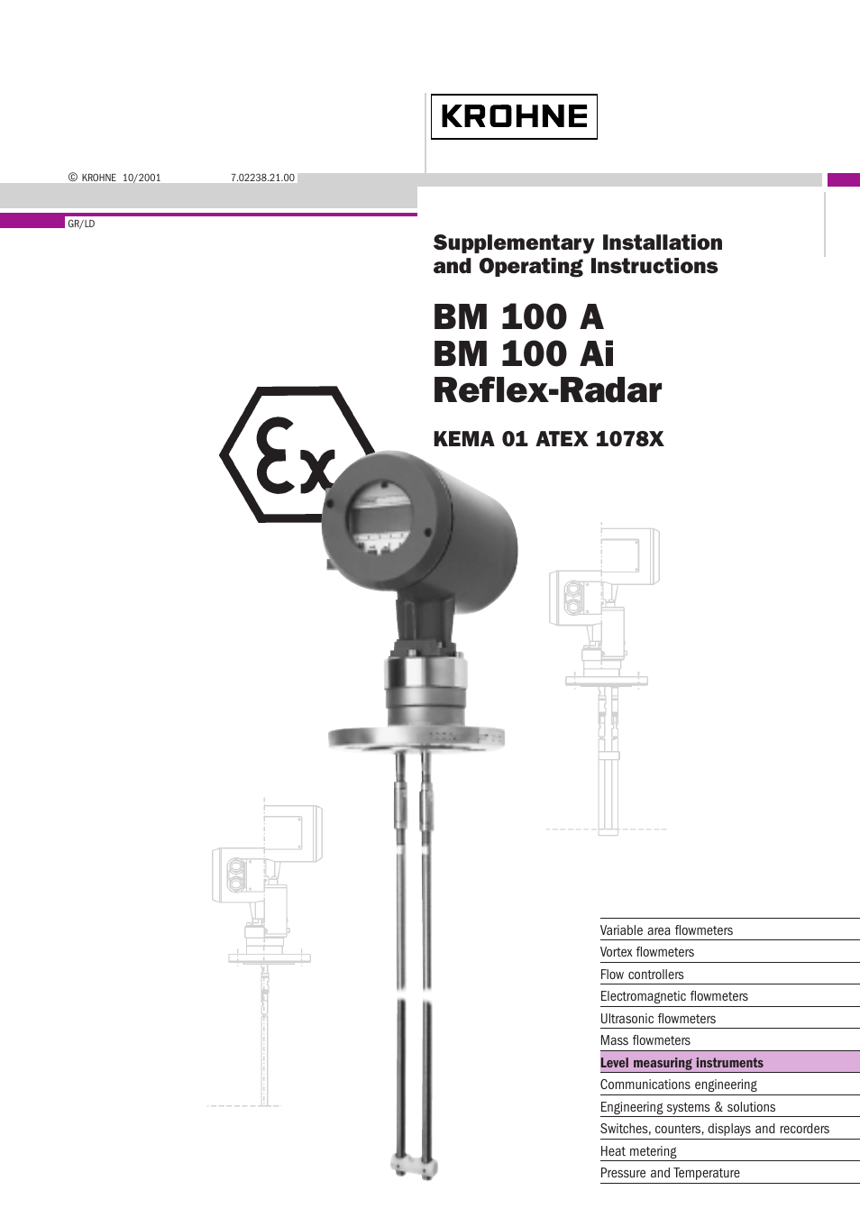 KROHNE BM 100A ATEX EN User Manual | 18 pages