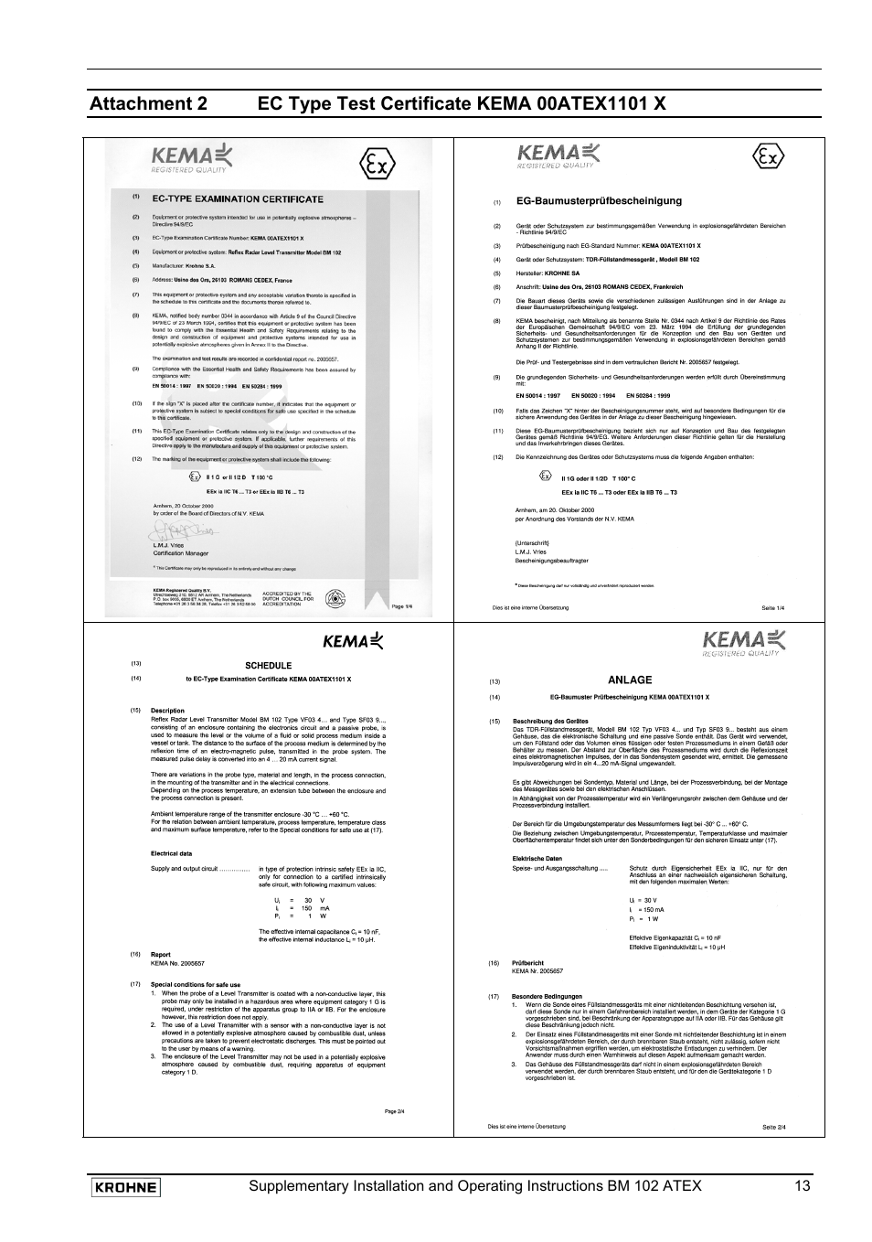 KROHNE BM 102 ATEX EN User Manual | Page 13 / 15