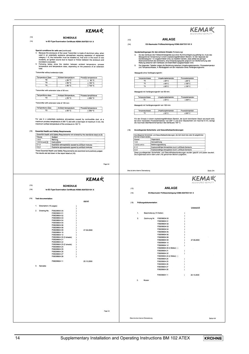 KROHNE BM 102 ATEX EN User Manual | Page 14 / 15
