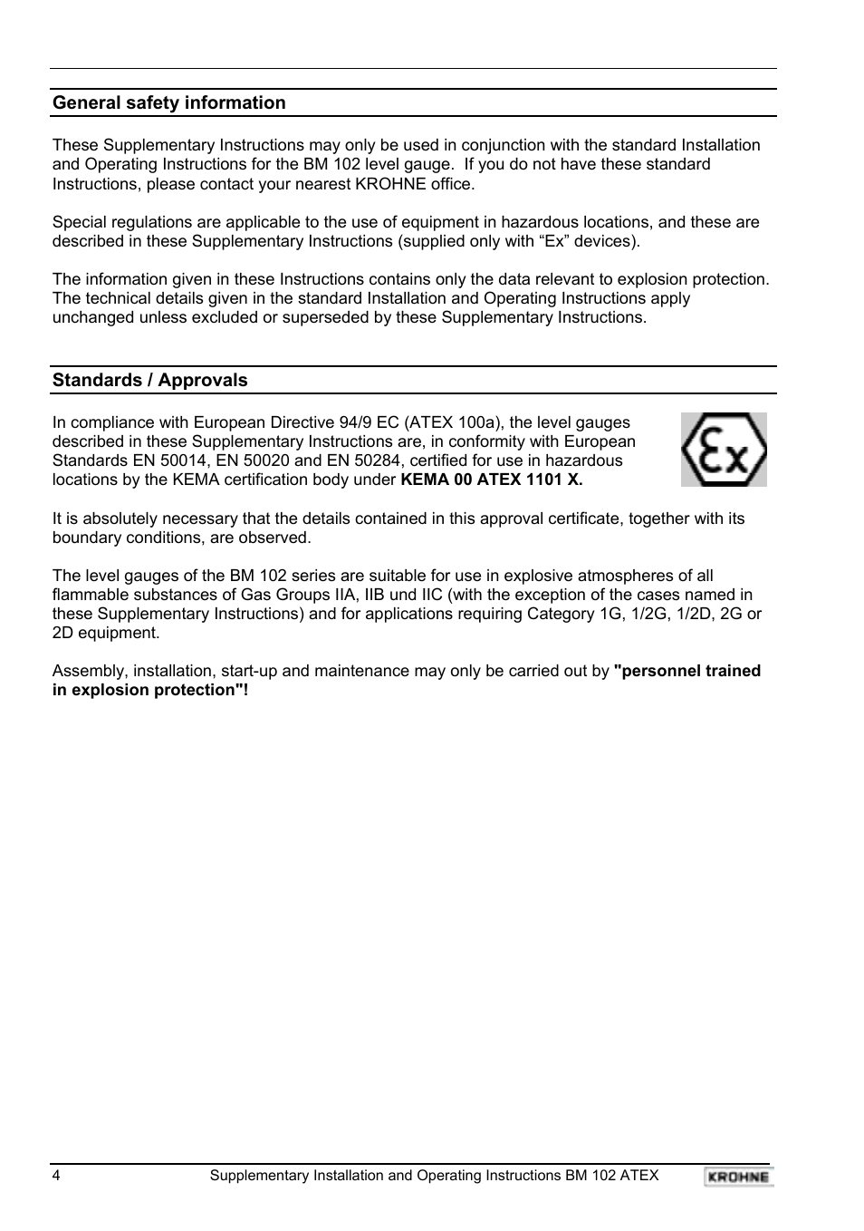 KROHNE BM 102 ATEX EN User Manual | Page 4 / 15