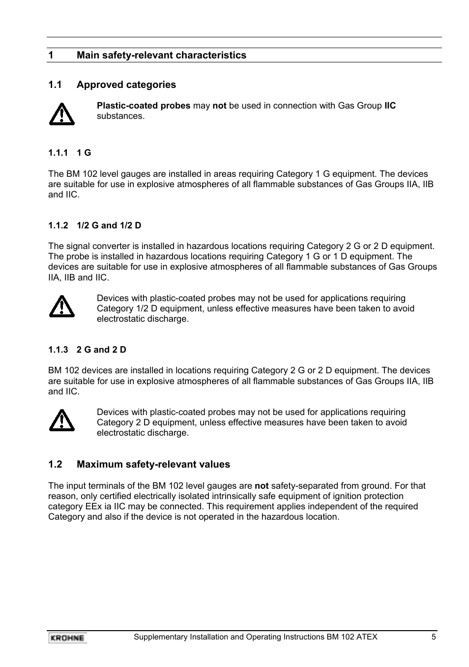 KROHNE BM 102 ATEX EN User Manual | Page 5 / 15